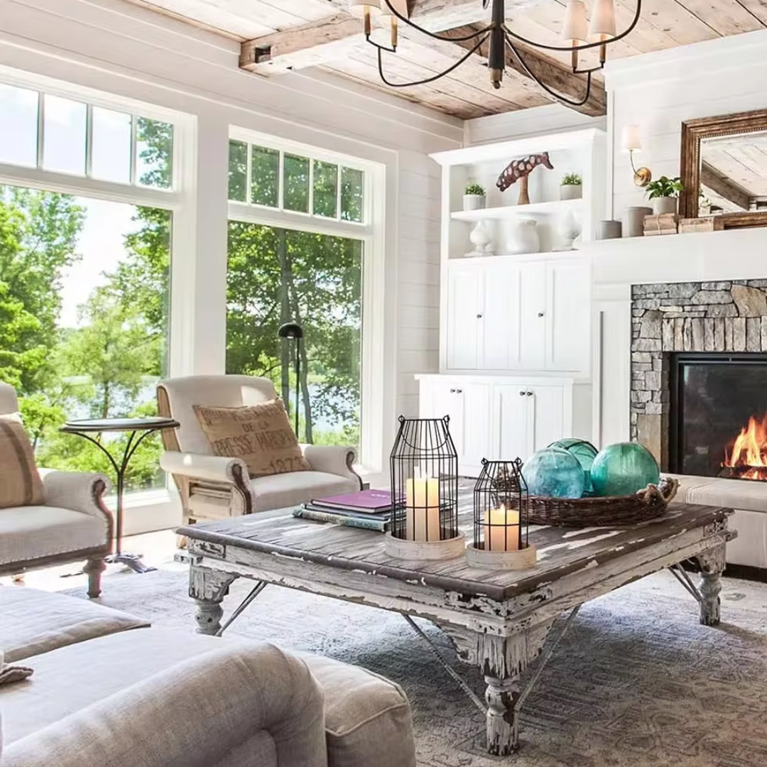 Rustic Wire Metal Cloche Candle Lantern Decorative Vintage Cage Candle Holders Modern Farmhouse Decor for Fireplace Dining Table